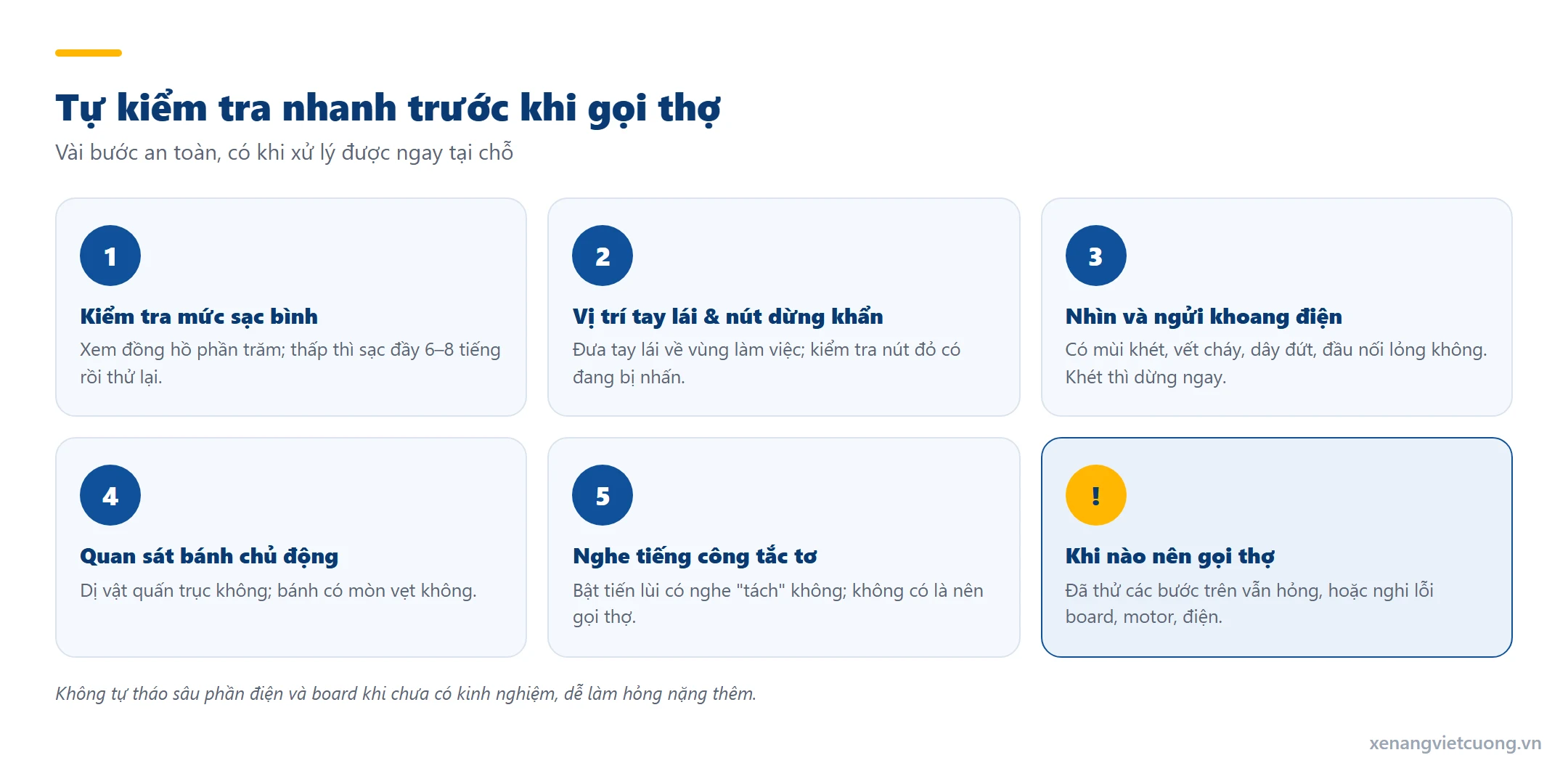 Các bước tự kiểm tra nhanh xe nâng tay điện trước khi gọi thợ